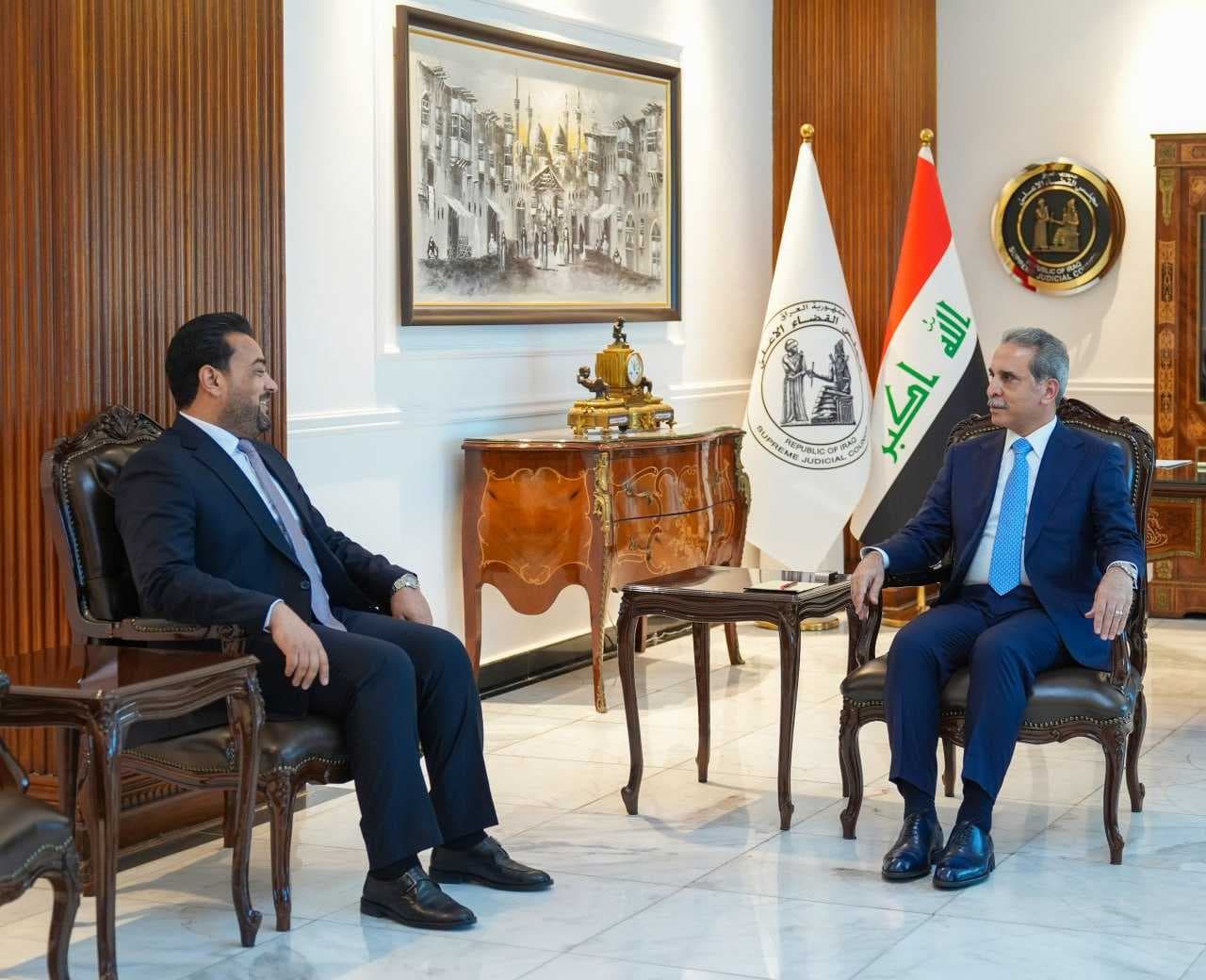 رئيس مجلس القضاء ومحافظ الأنبار يبحثان دعم الإعمار ومشاريع التنمية
