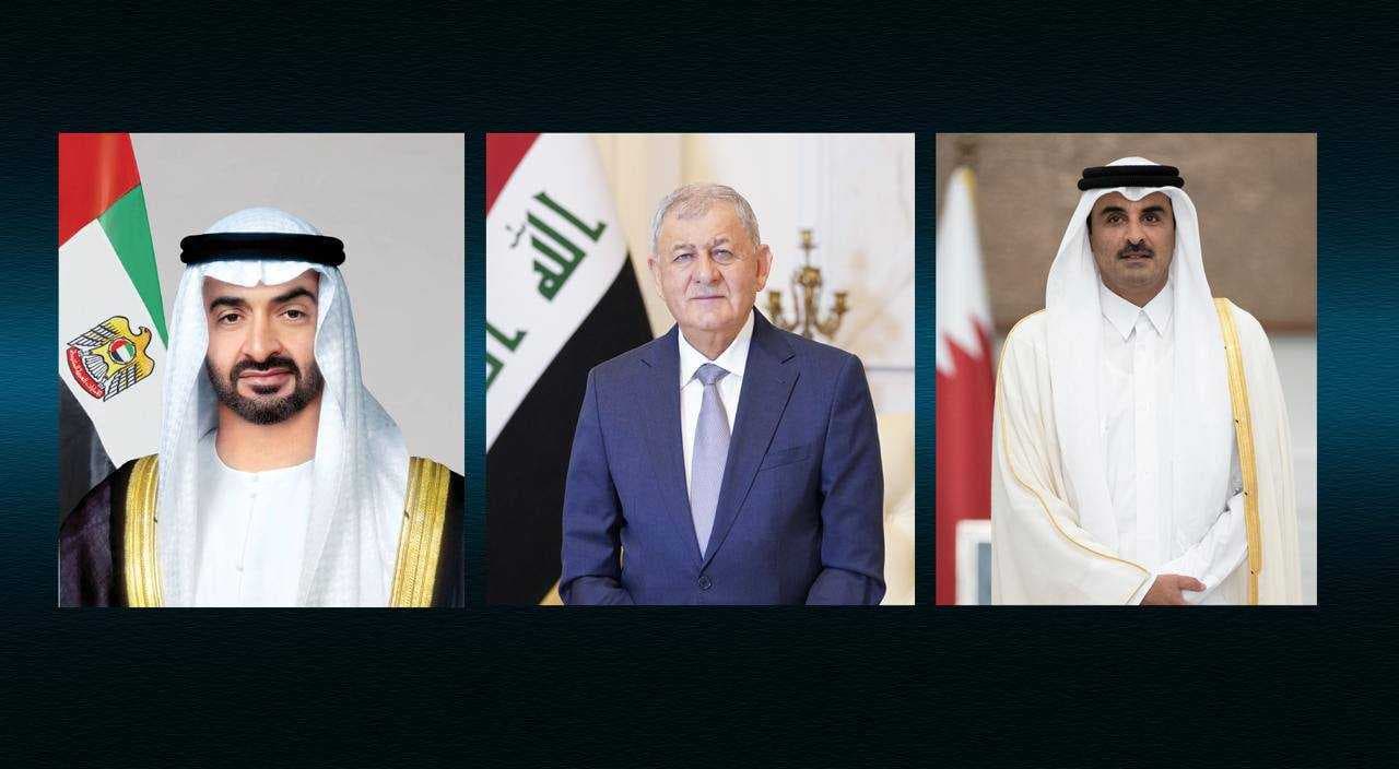رشيد يبحث مع قادة الإمارات وقطر تطورات الحرب ويدعو للتهدئة والحوار
