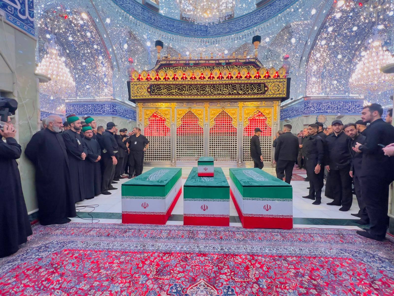 صور | تشييع جثامين أفراد عائلة الشهيد السيد علي الخامنئي في كربلاء المقدسة