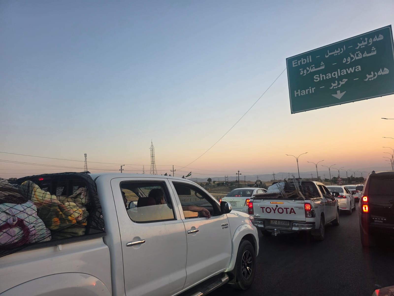 ازدحام خانق يشل طريق بيخال اربيل