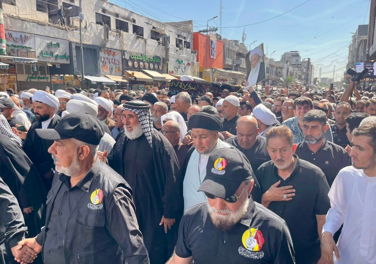 انطلاق مراسيم تشييع المرجع الديني الشيخ محمد إسحاق الفياض في مدينة الكاظمية المقدسة