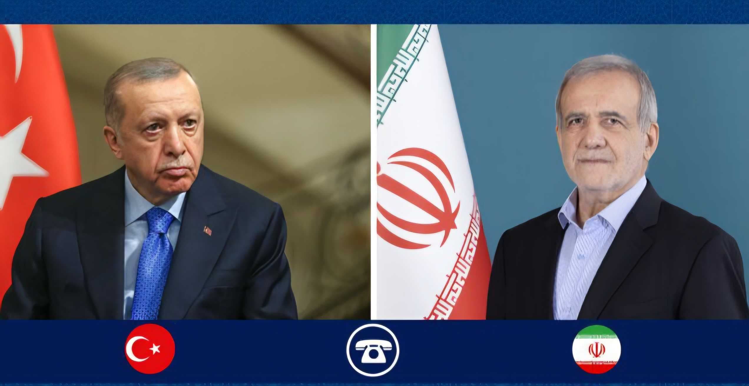 بزشكيان وأردوغان يؤكدان ضرورة التعاون وتعزيز الحوار لخفض التوترات